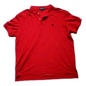 U.S. Polo Ass XL Red Mens Shirt Performance Pique Short Sleeve Casual Adult Polo